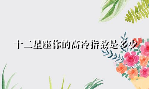 十二星座你的高冷指数是多少