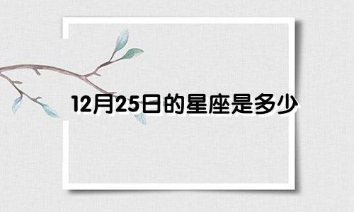 12月25日的星座是多少
