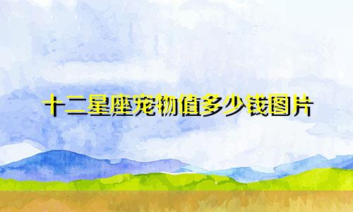 十二星座宠物值多少钱图片