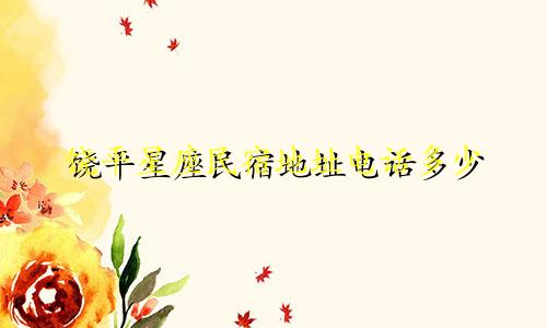 饶平星座民宿地址电话多少