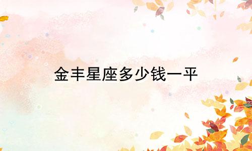 金丰星座多少钱一平
