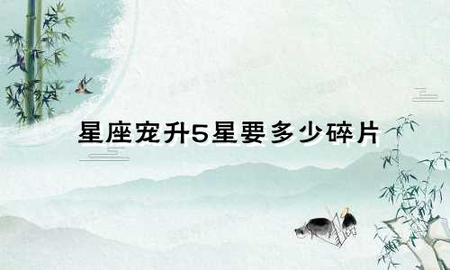 星座宠升5星要多少碎片