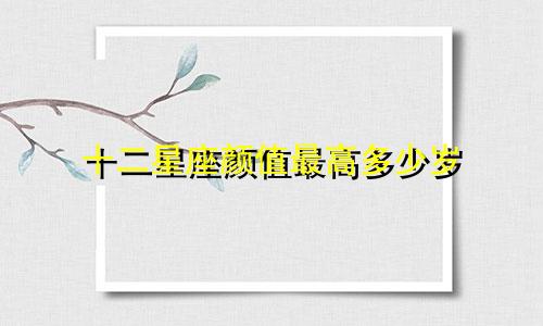 十二星座颜值最高多少岁