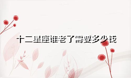 十二星座谁老了需要多少钱