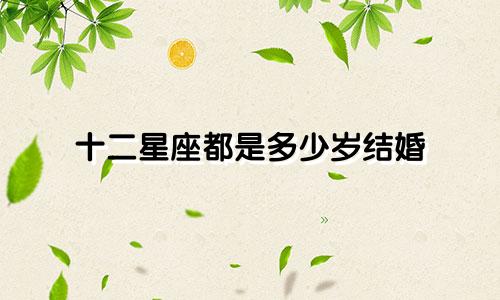 十二星座都是多少岁结婚