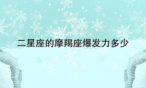 二星座的摩羯座爆发力多少