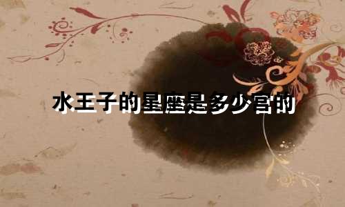 水王子的星座是多少宫的