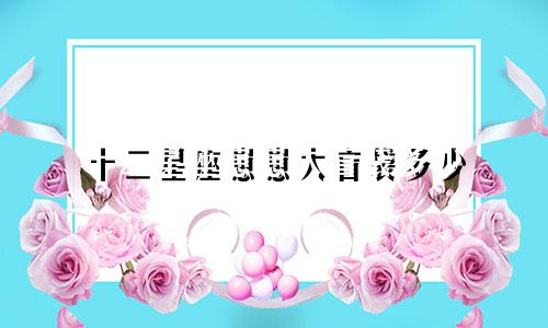 十二星座崽崽大盲袋多少