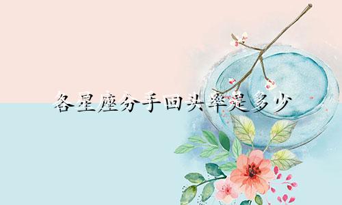 各星座分手回头率是多少