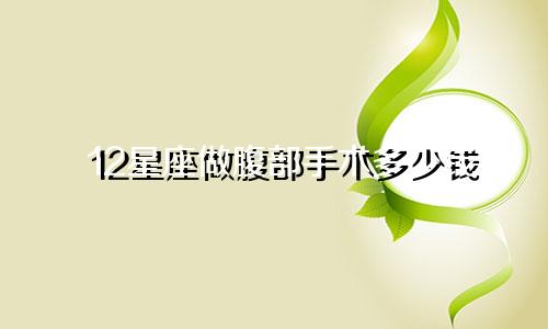 12星座做腹部手术多少钱