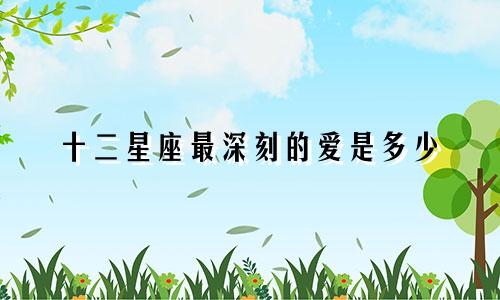 十二星座最深刻的爱是多少