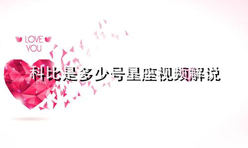 科比是多少号星座视频解说