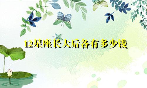12星座长大后各有多少钱