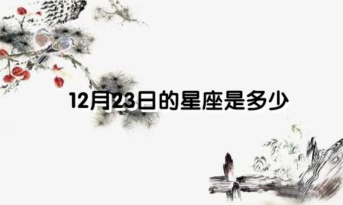 12月23日的星座是多少