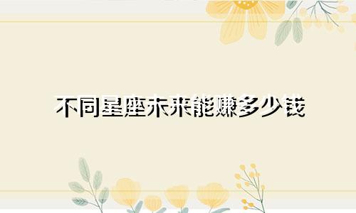 不同星座未来能赚多少钱