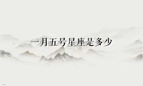 一月五号星座是多少