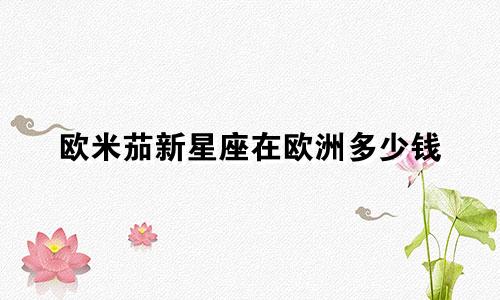 欧米茄新星座在欧洲多少钱
