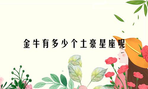 金牛有多少个土豪星座呢