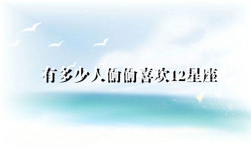 有多少人偷偷喜欢12星座
