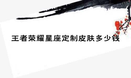 王者荣耀星座定制皮肤多少钱