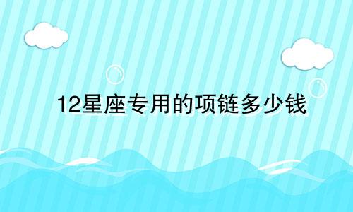 12星座专用的项链多少钱