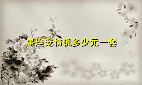 星座宠物机多少元一套