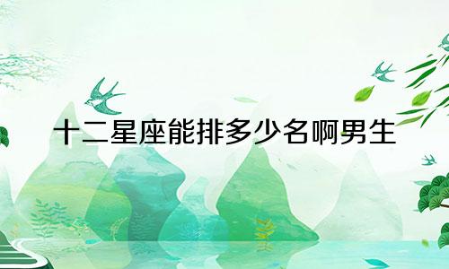 十二星座能排多少名啊男生