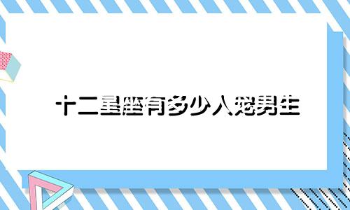 十二星座有多少人宠男生