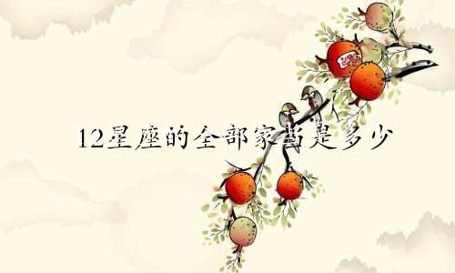 12星座的全部家当是多少