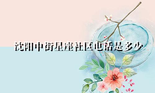 沈阳中街星座社区电话是多少