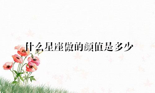 什么星座做的颜值是多少