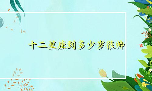 十二星座到多少岁很帅