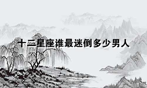 十二星座谁最迷倒多少男人