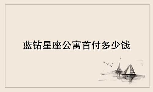 蓝钻星座公寓首付多少钱