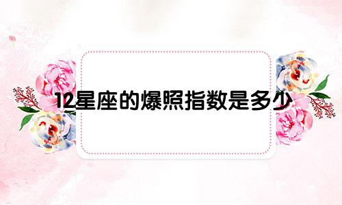 12星座的爆照指数是多少