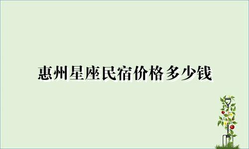 惠州星座民宿价格多少钱