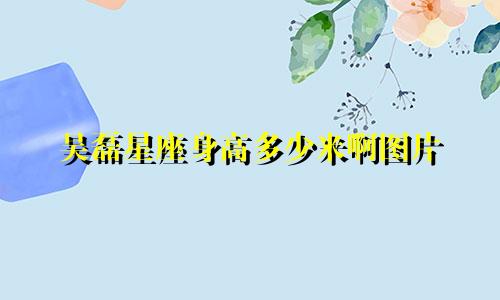 吴磊星座身高多少米啊图片