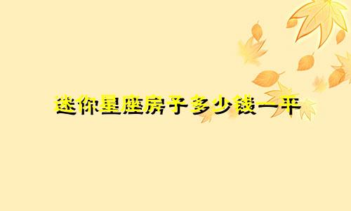 迷你星座房子多少钱一平