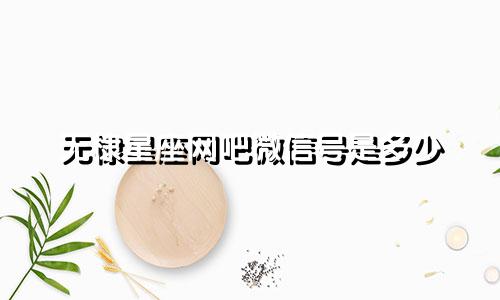 无棣星座网吧微信号是多少