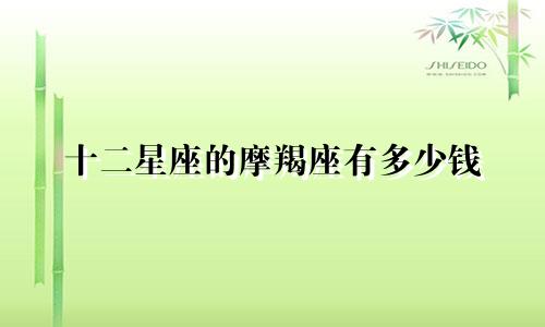 十二星座的摩羯座有多少钱