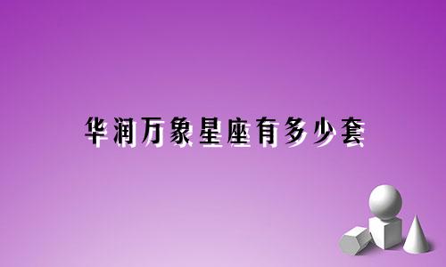 华润万象星座有多少套