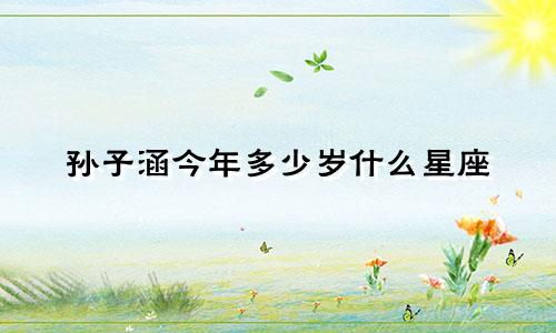 孙子涵今年多少岁什么星座