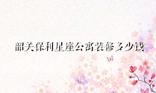 韶关保利星座公寓装修多少钱