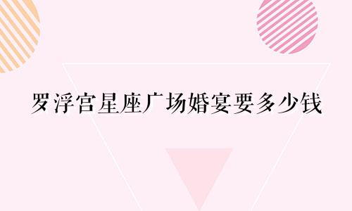 罗浮宫星座广场婚宴要多少钱