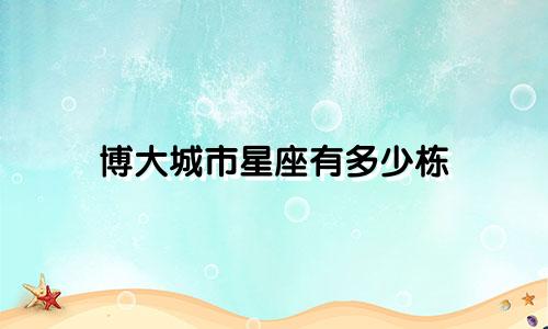 博大城市星座有多少栋