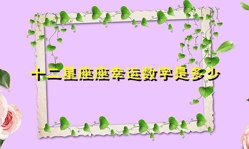 十二星座座幸运数字是多少