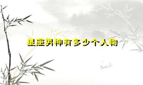 星座男神有多少个人物