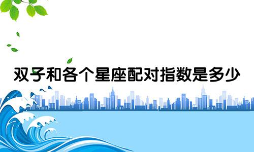 双子和各个星座配对指数是多少