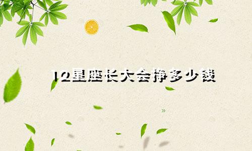 12星座长大会挣多少钱