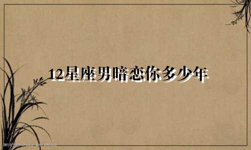 12星座男暗恋你多少年